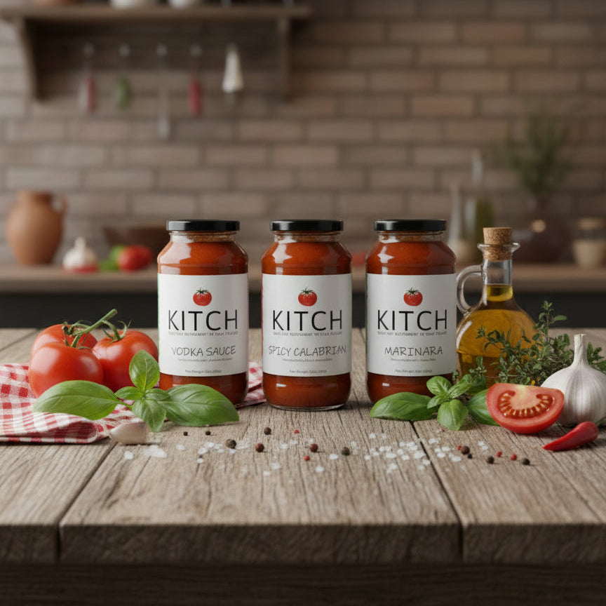 Variety three pack with one 24oz jar of Vodka, Spicy Calabrian & Marinara Sauce